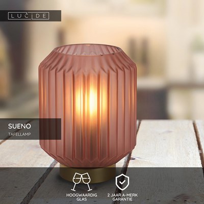 Lucide SUENO - Tafellamp - Ø 13 cm - 1xE14 - Roze